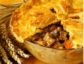 Roll It Beef  and Guiness Pie 